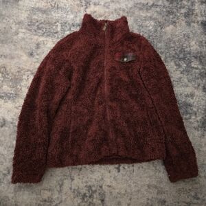 Pendleton Woolrich Jacket Women SMALL Fuzzy Sherpa Full Zip Plaid Coat